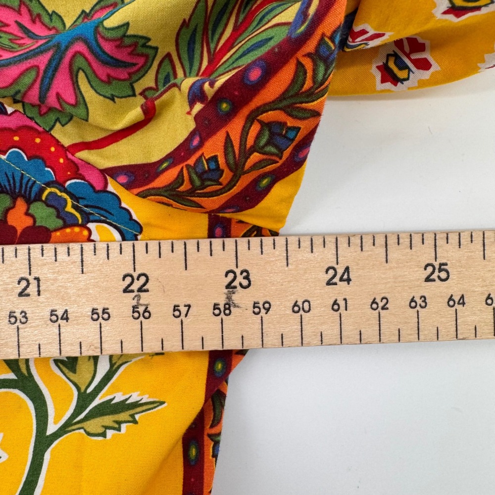 Ralph Lauren Button Down Mens L Yellow Patchwork Paisley Floral Custom Fit Shirt - Picture 5 of 8